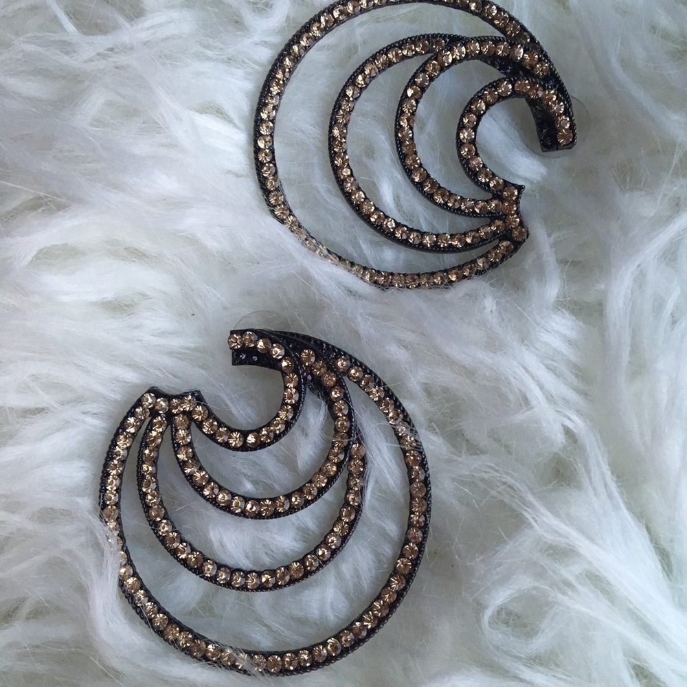Rhinestone evening earrings